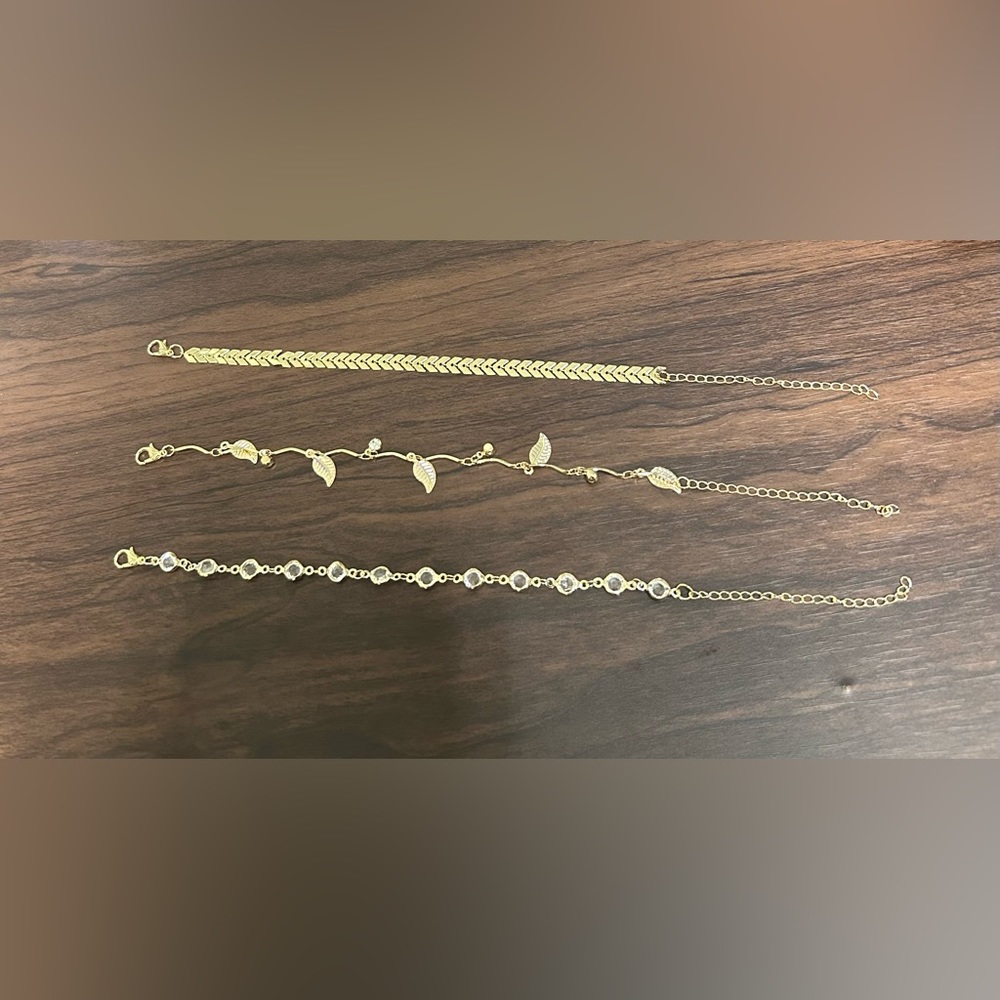 Gold Color Chain Ankle Bracelet Leg Foot Jewelry Engagement Wedding - Picture 2 of 2